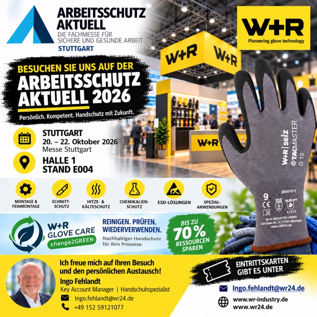 Arbeitsschutz Aktuell Stuttgart 2026 – Handschutz erleben mit W+R Industry